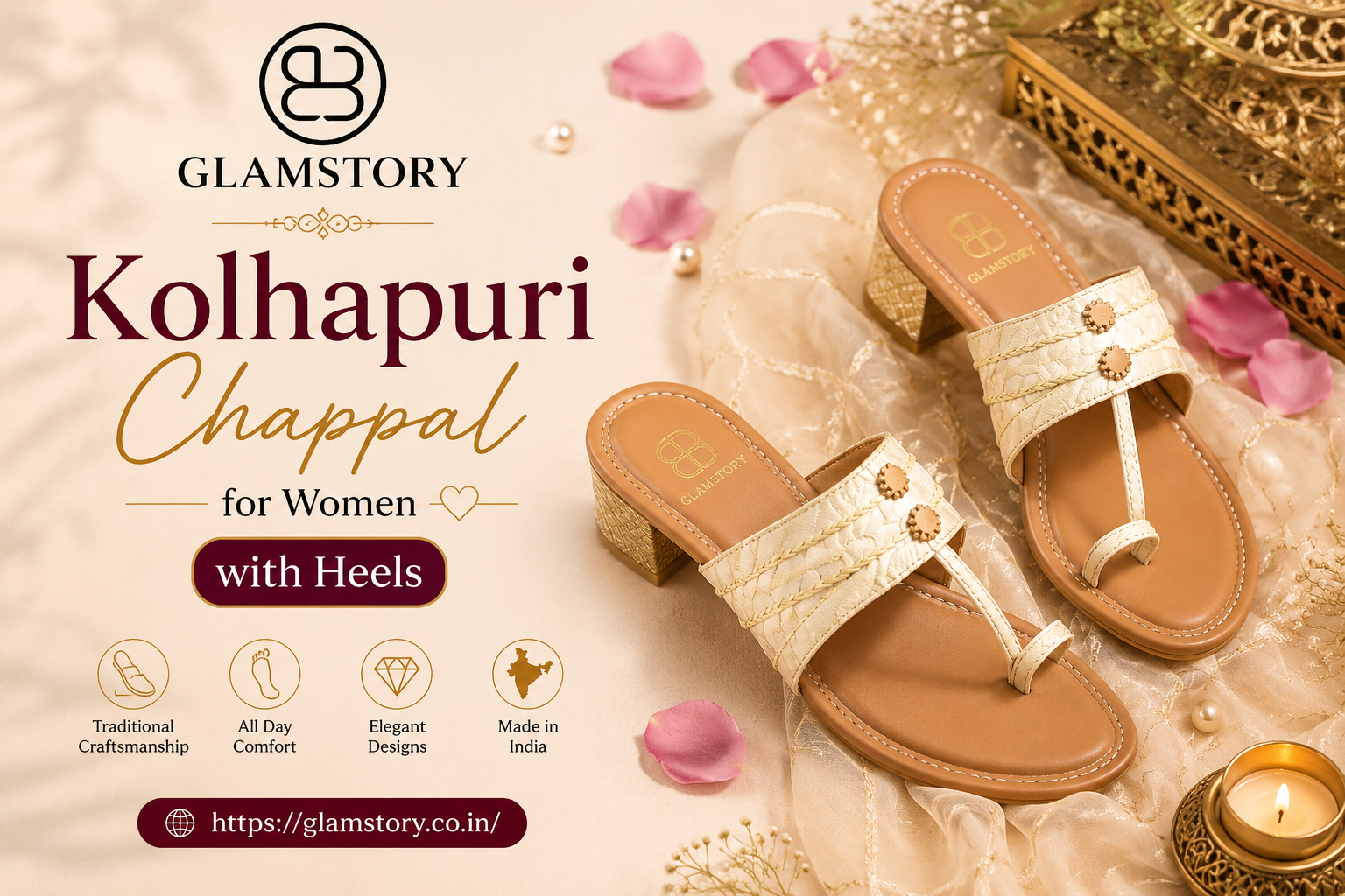 Kolhapuri Chappal for Women with Heels