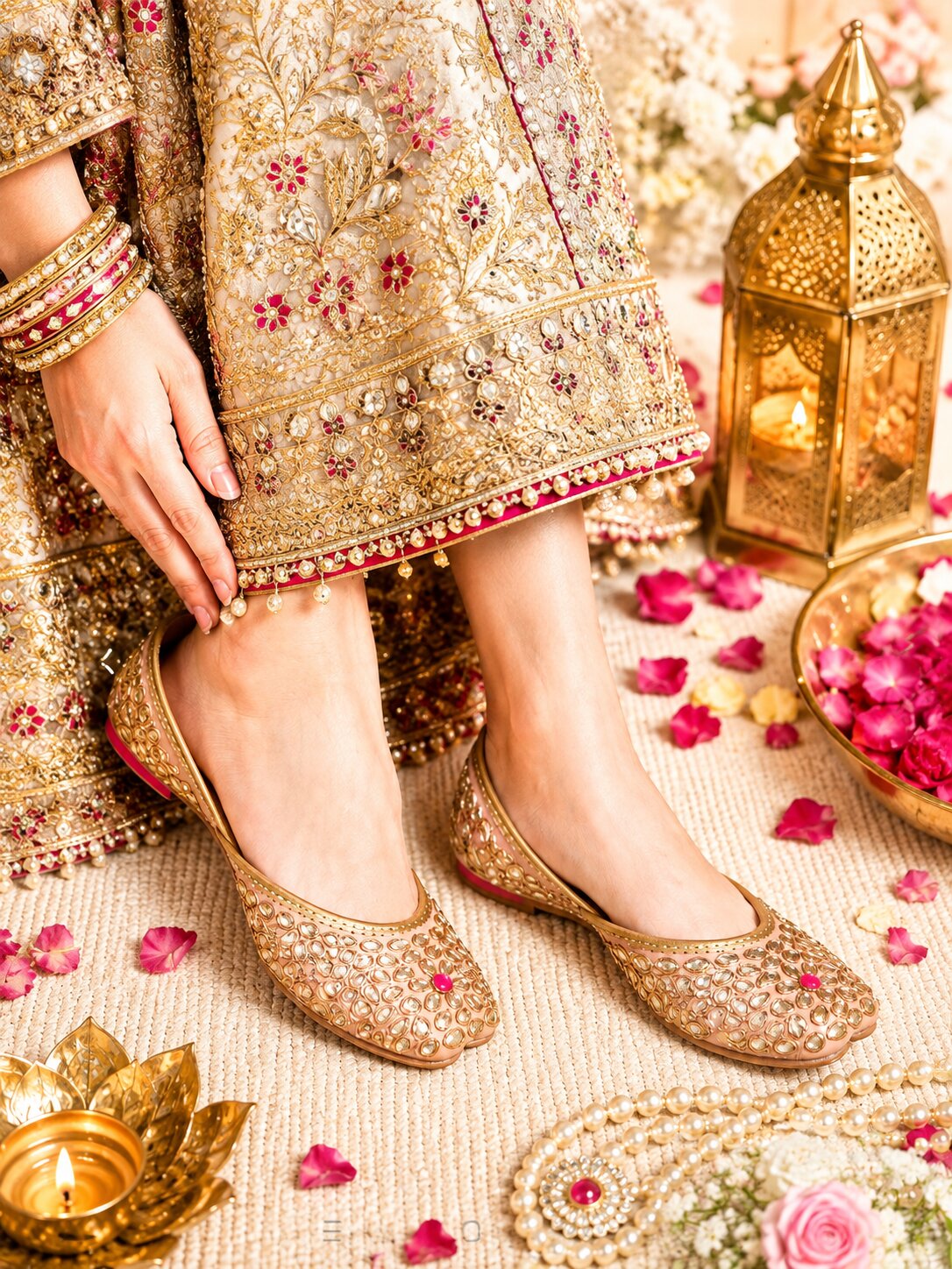Light Pink  Punjabi Jutti for women