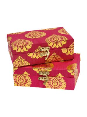 Silk Pink Traditional Gift Box (pack of 2) Makeup and Jewellery Vanity Box